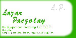 lazar paczolay business card